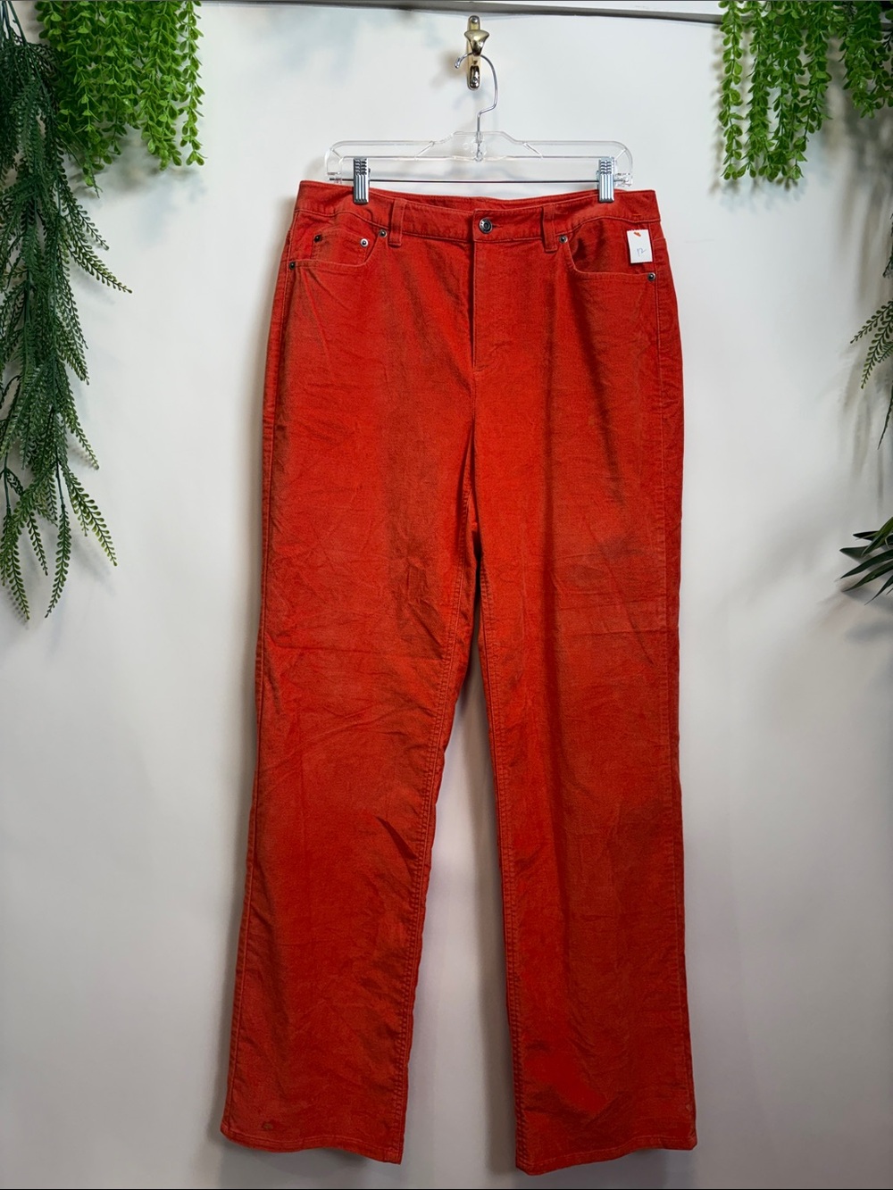 Talbots Vibrant orange Wide-Leg velvet/ Corduroy Pants